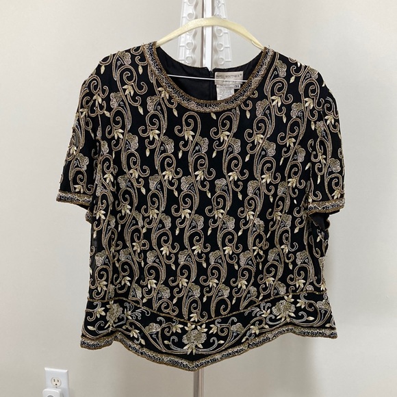 Papell Boutique Evening Embellished Top - Picture 1 of 11